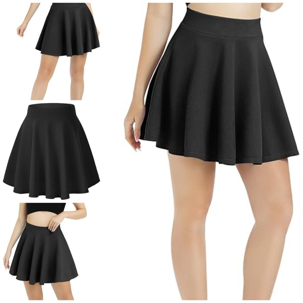 Women's Basic Versatile Stretchy Flared Casual Mi… - image 1